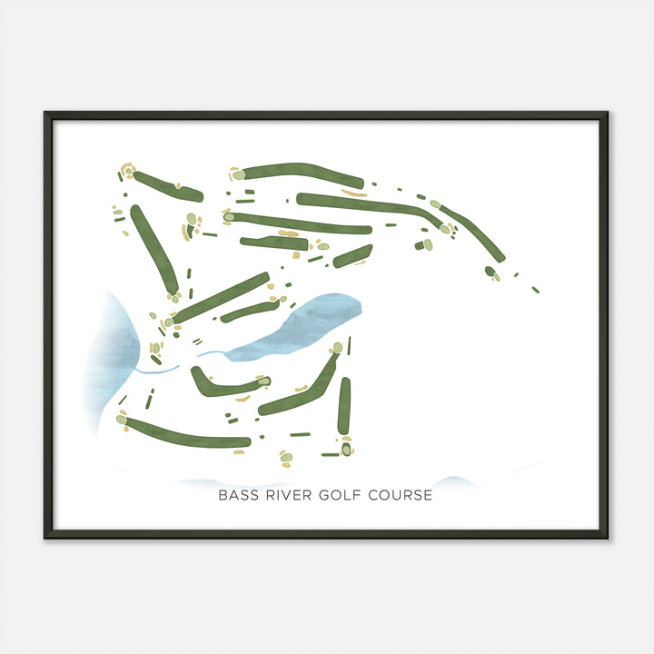 Print of Bass River Golf Course Modern Map