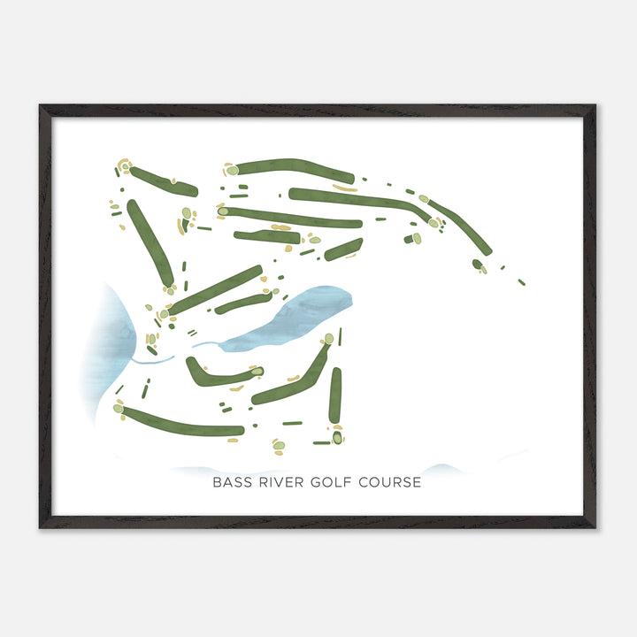Print of Bass River Golf Course Modern Map
