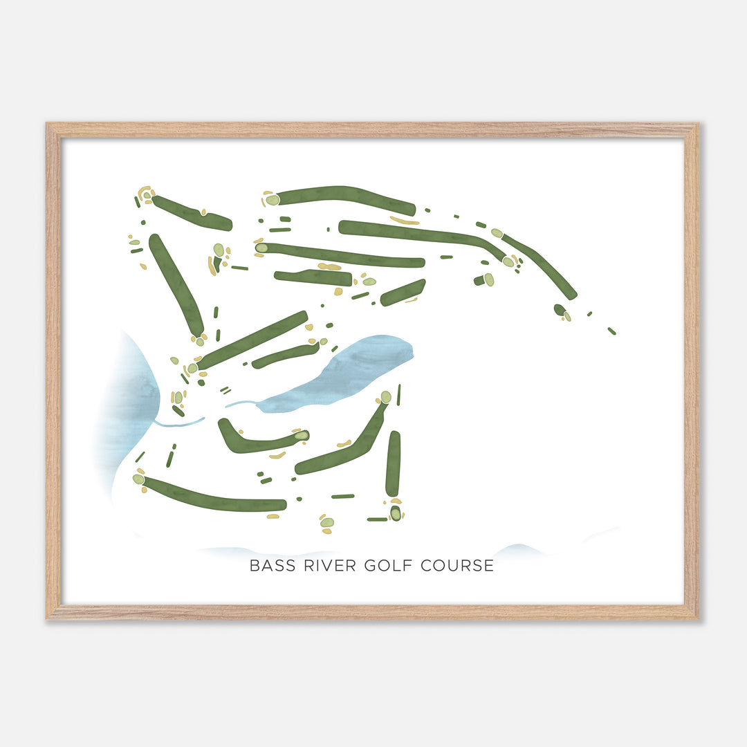 Print of Bass River Golf Course Modern Map