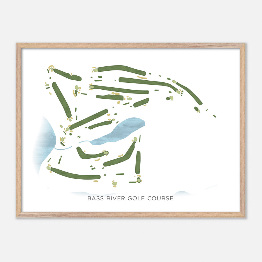 Print of Bass River Golf Course Modern Map