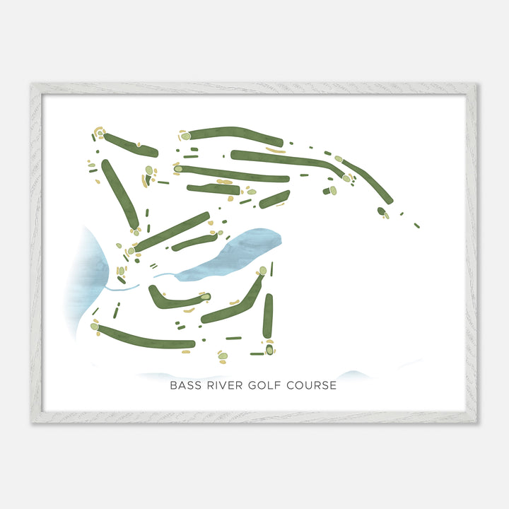 Print of Bass River Golf Course Modern Map