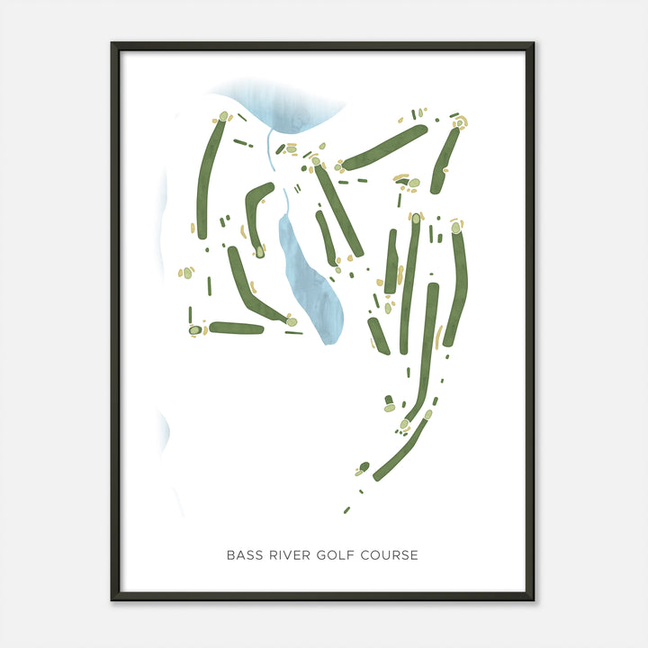 Print of Bass River Golf Course Modern Map