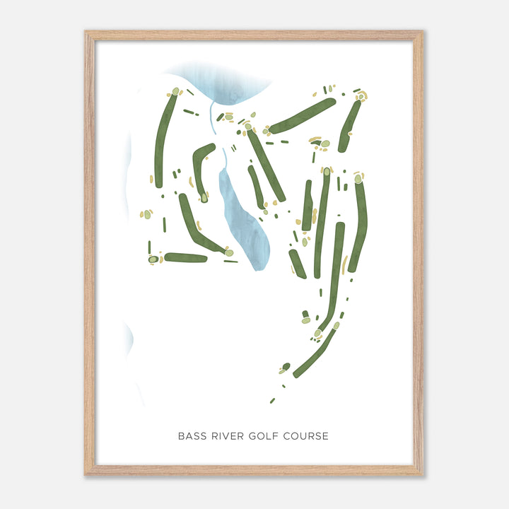 Print of Bass River Golf Course Modern Map