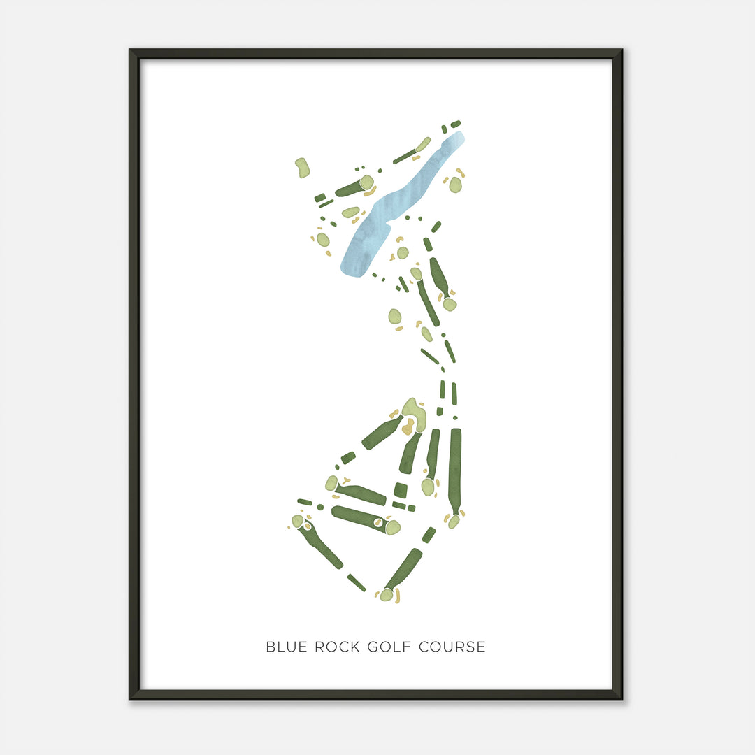 Print of Blue Rock Golf Course Modern Map