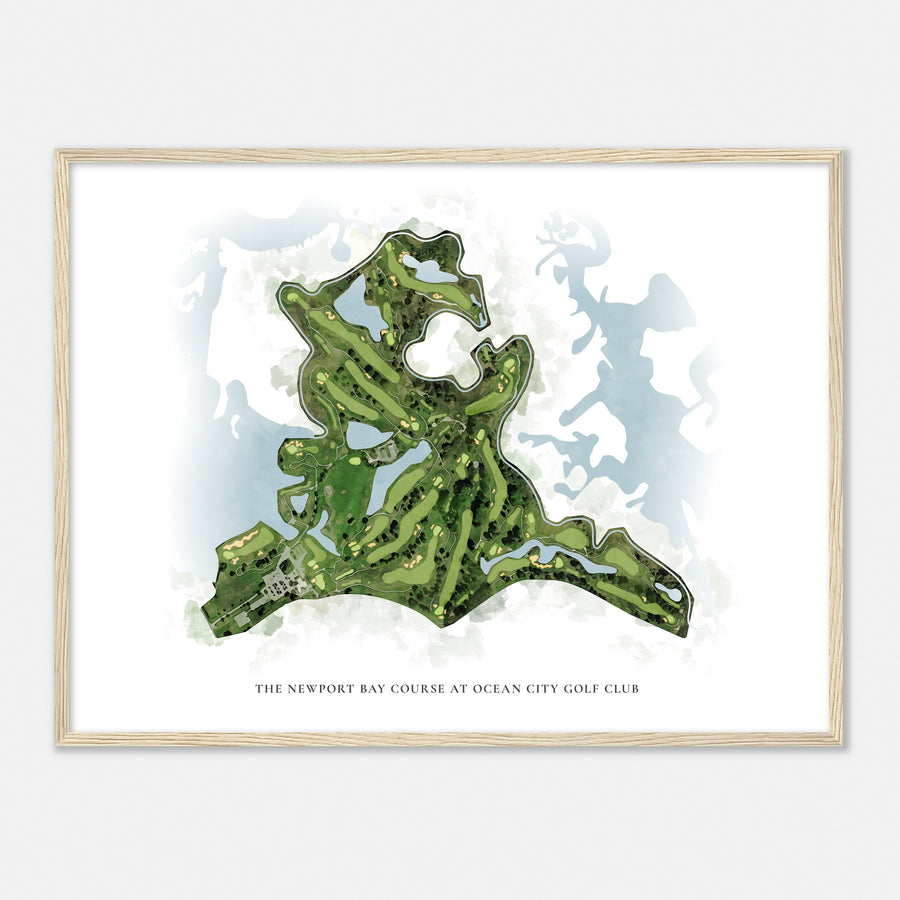 Print of The Newport Bay Course At Ocean City Golf Club Classic Map