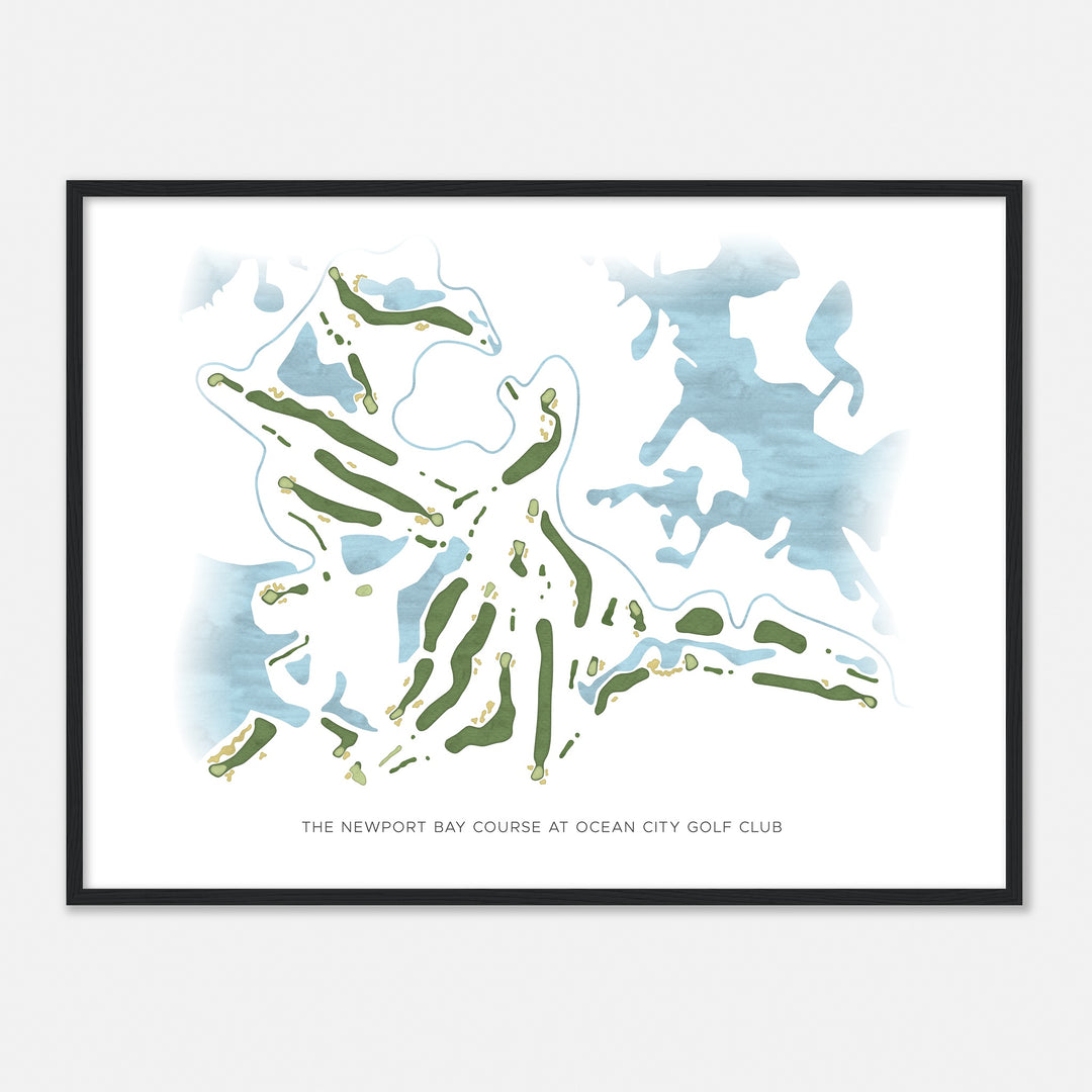 Print of The Newport Bay Course At Ocean City Golf Club Modern Map