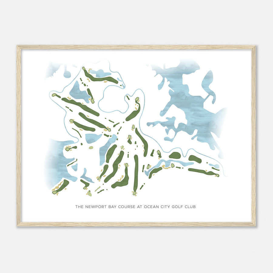 Print of The Newport Bay Course At Ocean City Golf Club Modern Map