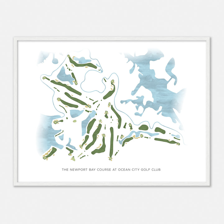 Print of The Newport Bay Course At Ocean City Golf Club Modern Map