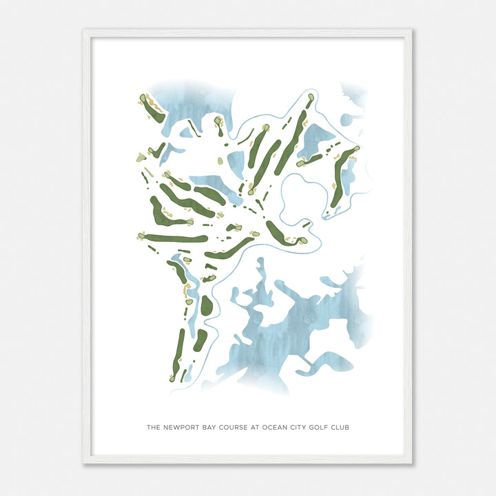 Print of The Newport Bay Course At Ocean City Golf Club Modern Map