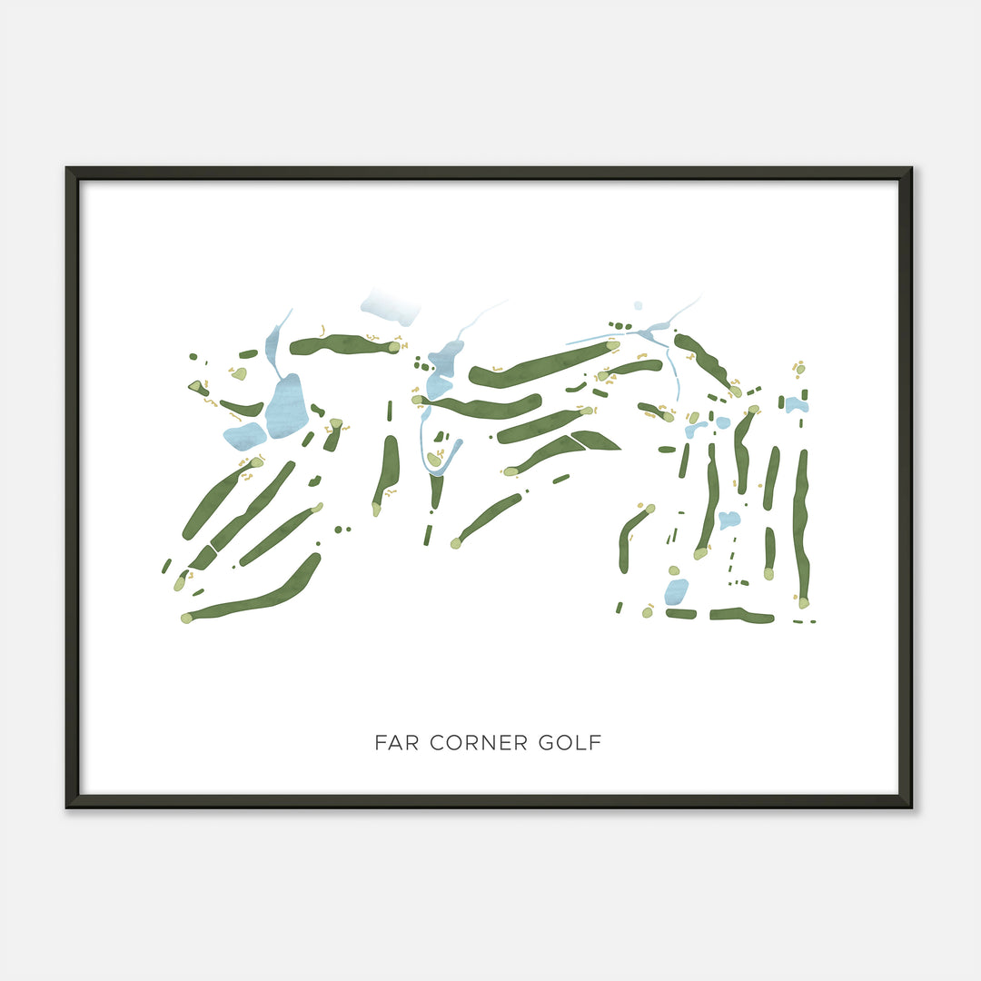 Print of Far Corner Golf Modern Map