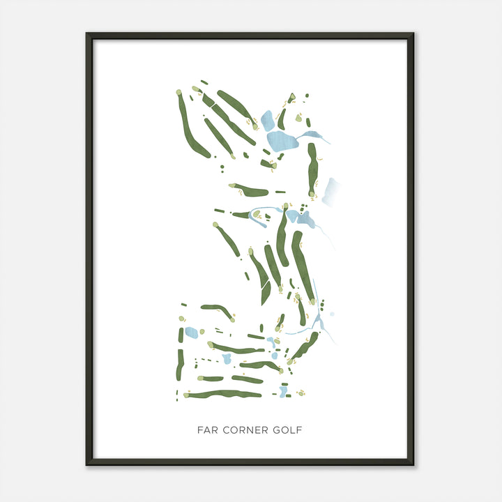 Print of Far Corner Golf Modern Map
