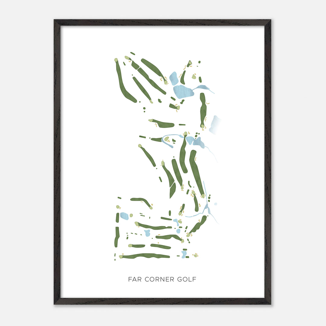 Print of Far Corner Golf Modern Map