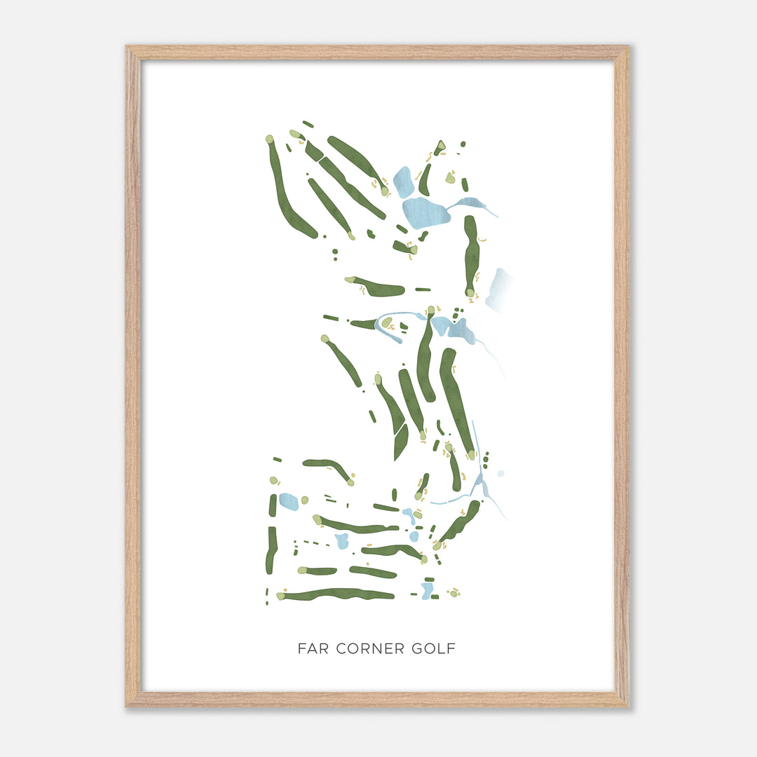 Print of Far Corner Golf Modern Map