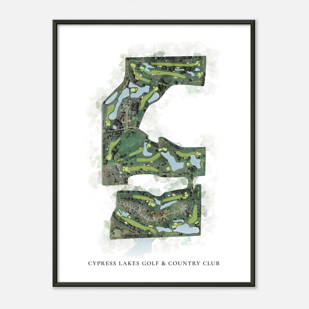 Print of Cypress Lakes Golf &amp; Country Club Classic Map