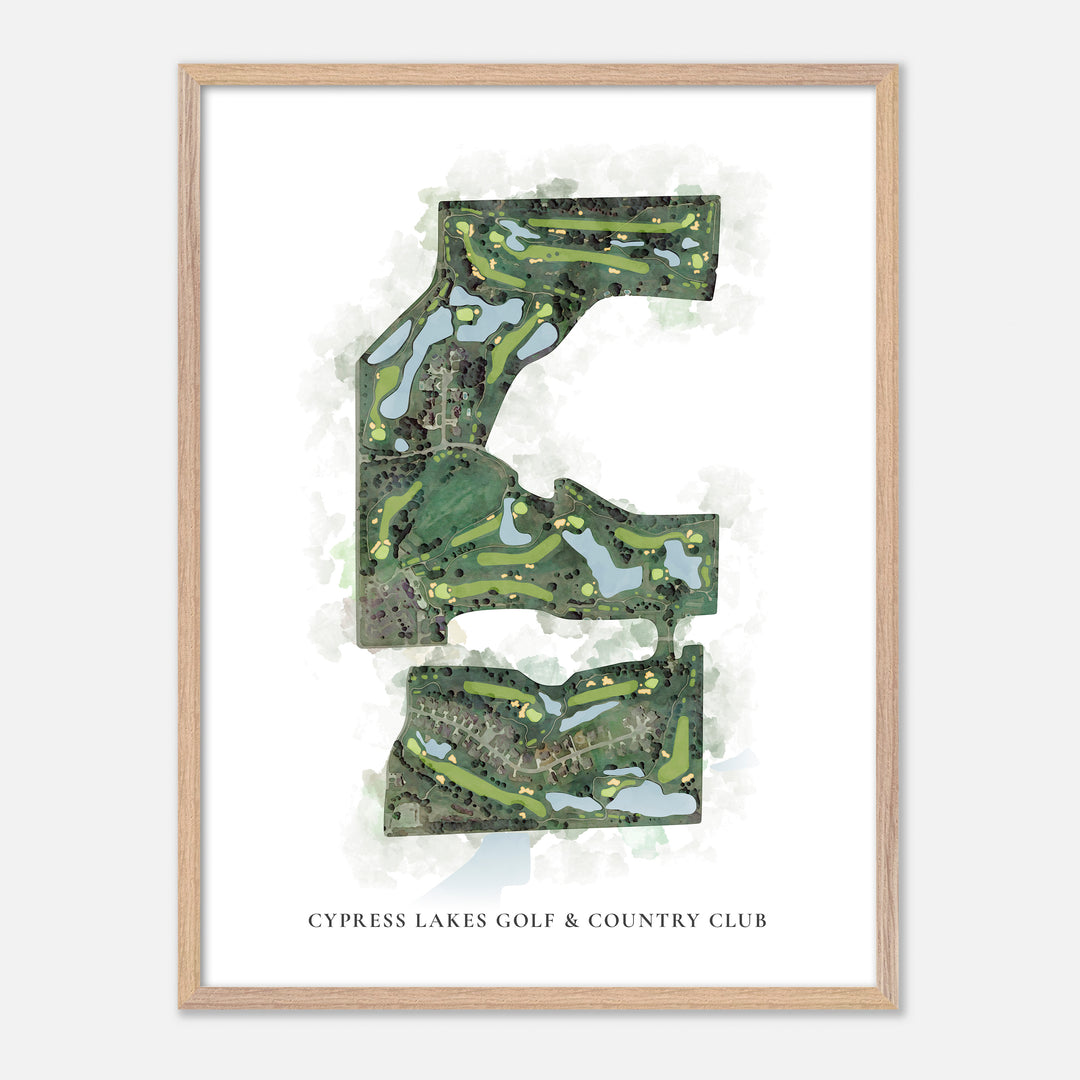 Print of Cypress Lakes Golf &amp; Country Club Classic Map