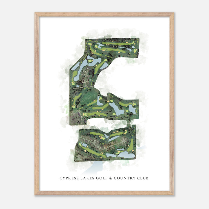 Print of Cypress Lakes Golf &amp; Country Club Classic Map