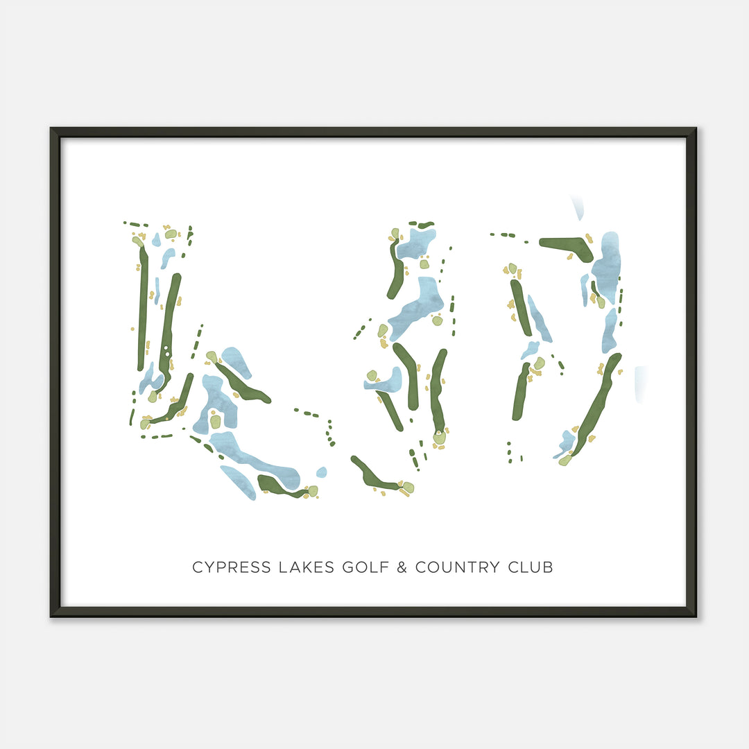 Print of Cypress Lakes Golf &amp; Country Club Modern Map