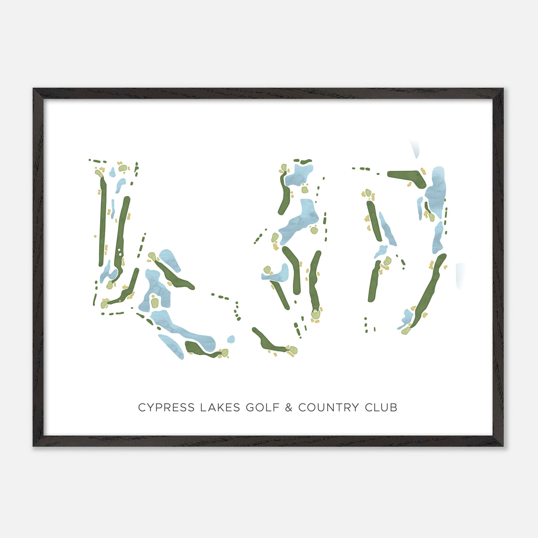Print of Cypress Lakes Golf &amp; Country Club Modern Map