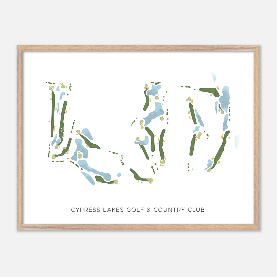Print of Cypress Lakes Golf &amp; Country Club Modern Map