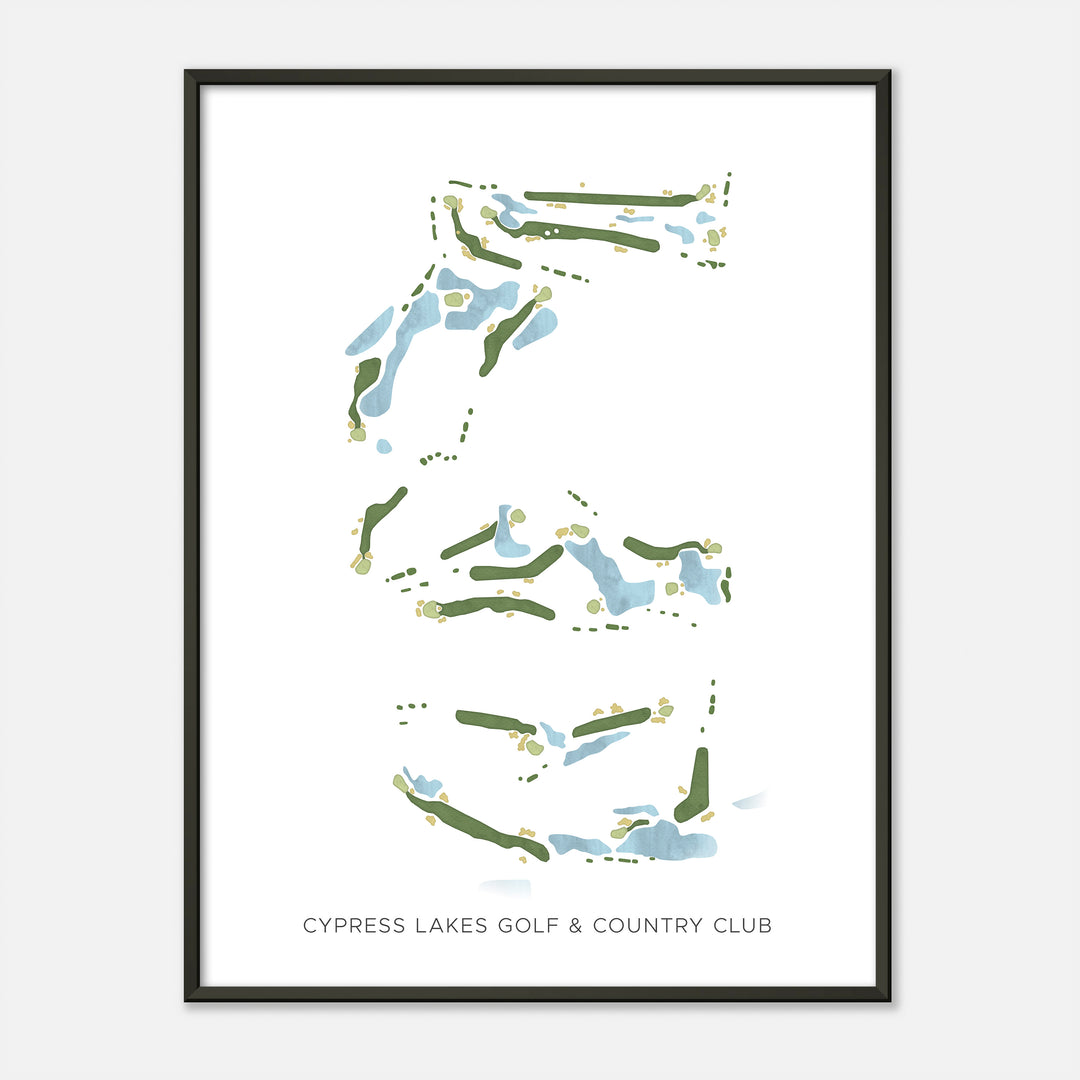 Print of Cypress Lakes Golf &amp; Country Club Modern Map