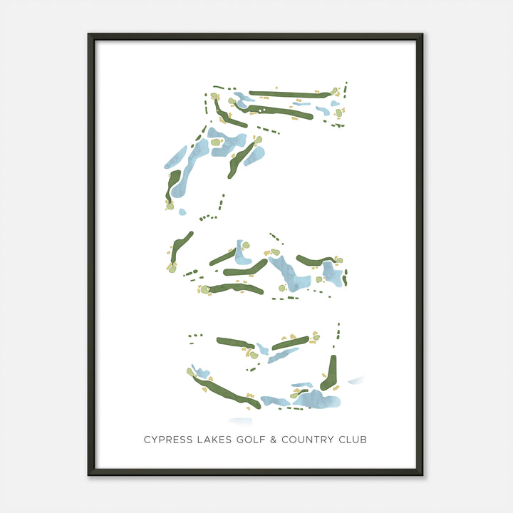 Print of Cypress Lakes Golf &amp; Country Club Modern Map