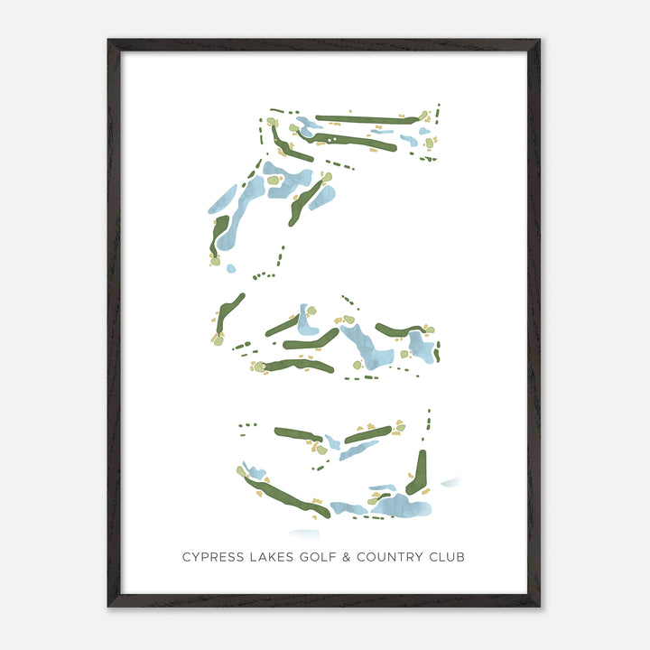 Print of Cypress Lakes Golf &amp; Country Club Modern Map