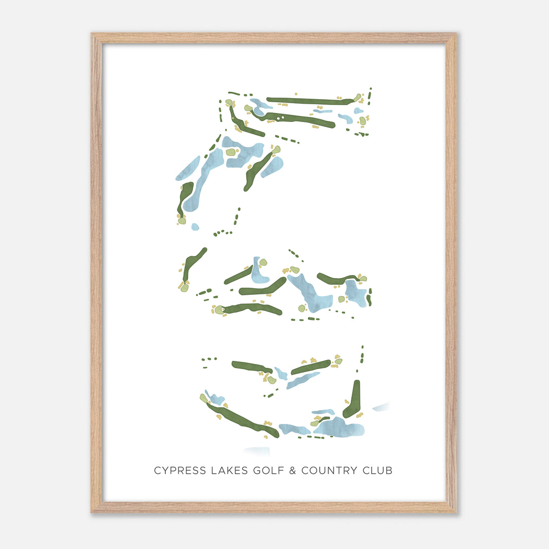 Print of Cypress Lakes Golf &amp; Country Club Modern Map