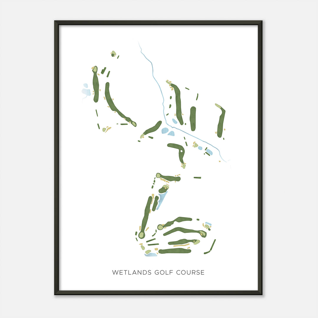 Print of Wetlands Golf Course Modern Map