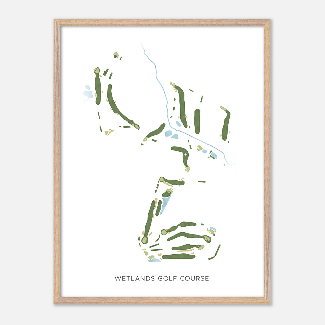 Print of Wetlands Golf Course Modern Map