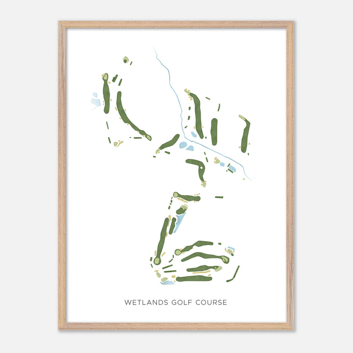 Print of Wetlands Golf Course Modern Map