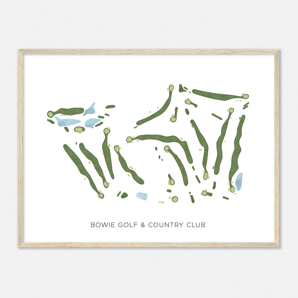 Print of Bowie Golf & Country Club Modern Map