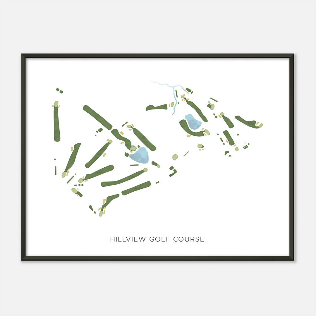 Print of Hillview Golf Course Modern Map