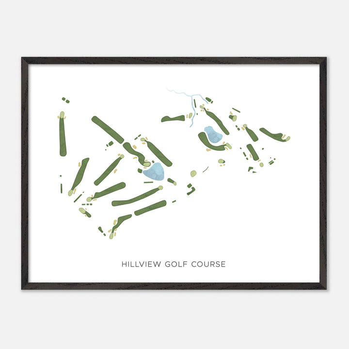 Print of Hillview Golf Course Modern Map