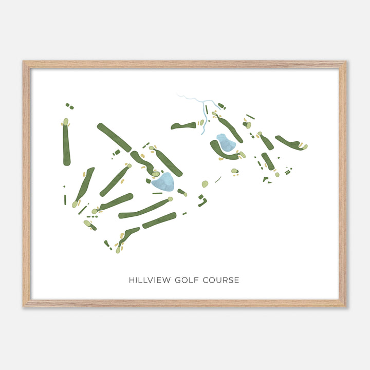 Print of Hillview Golf Course Modern Map