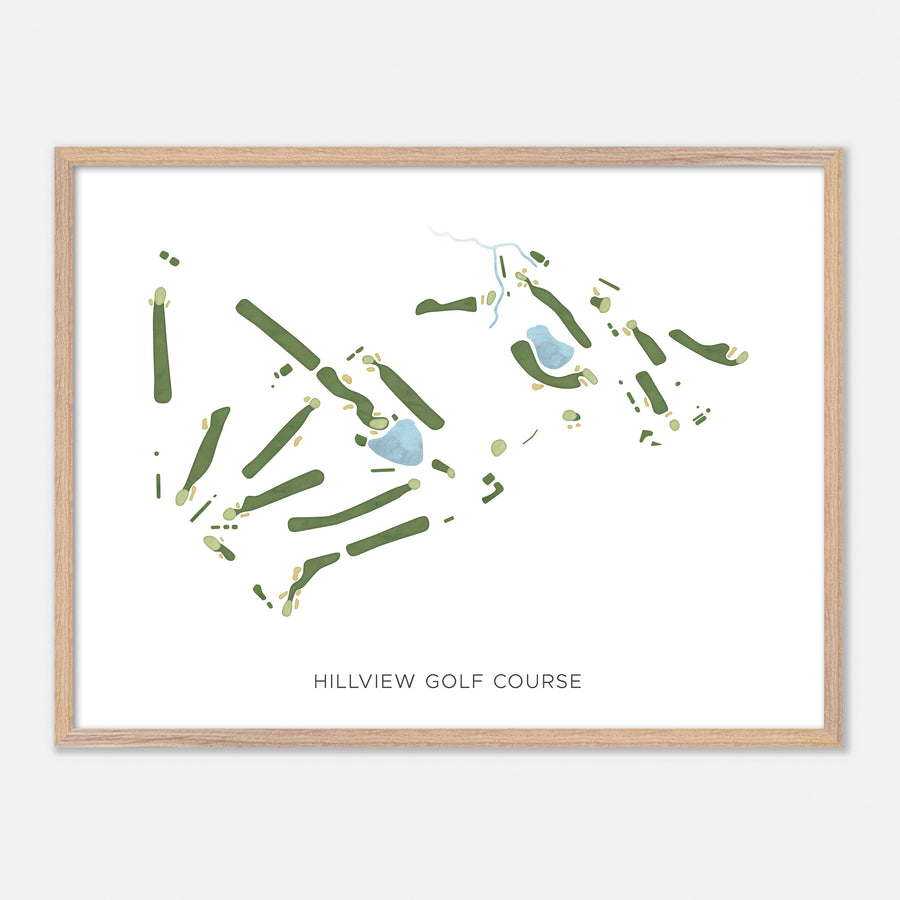 Print of Hillview Golf Course Modern Map