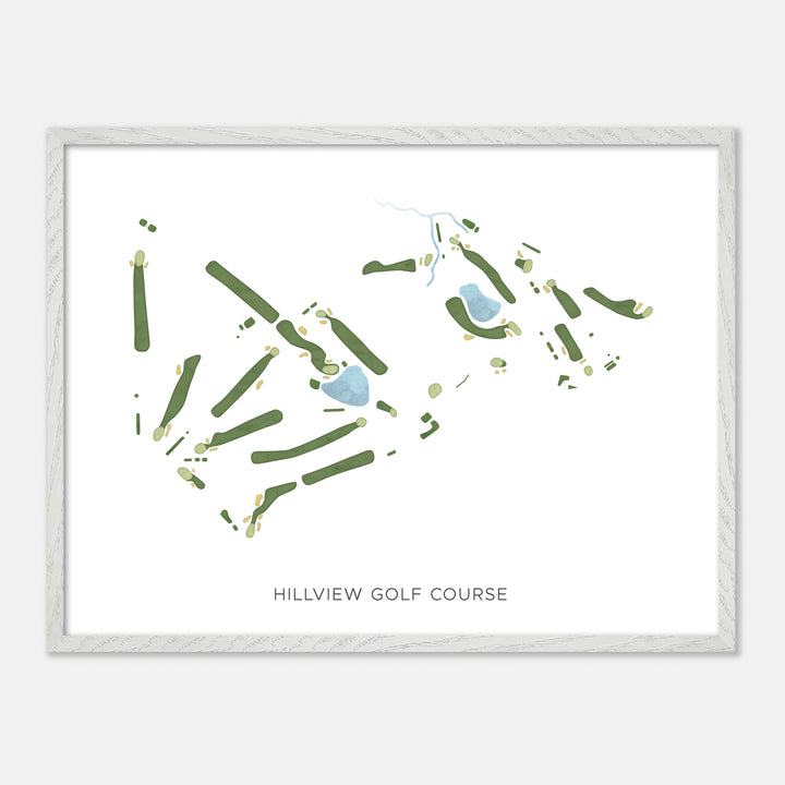Print of Hillview Golf Course Modern Map