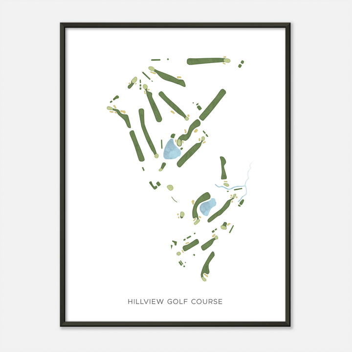 Print of Hillview Golf Course Modern Map
