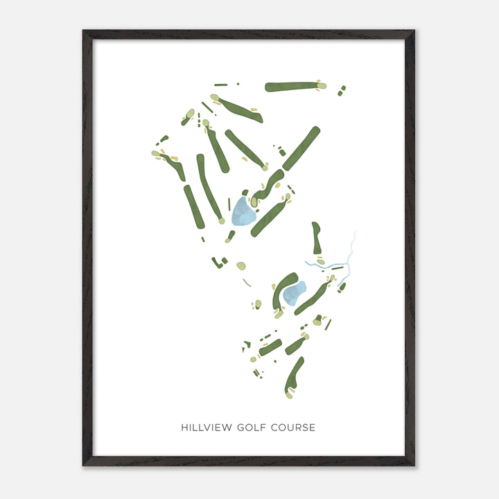 Print of Hillview Golf Course Modern Map