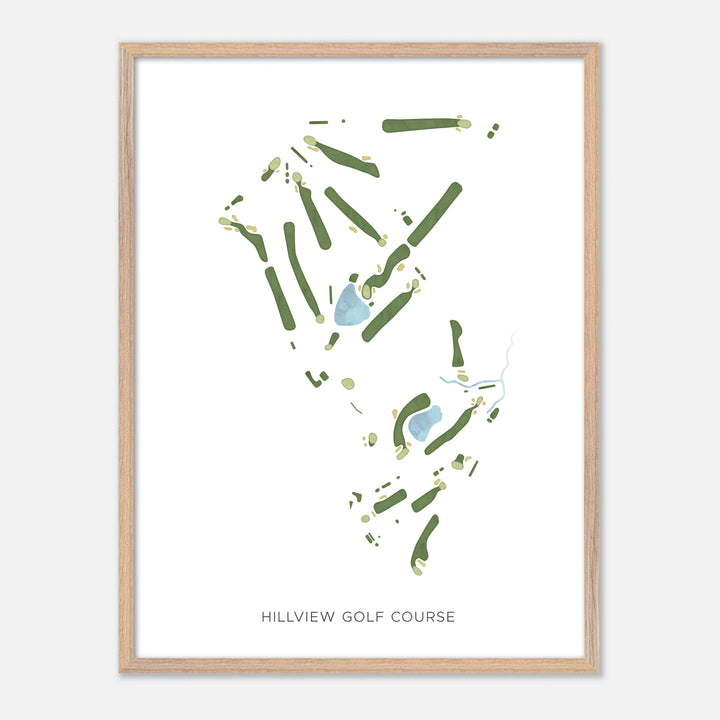 Print of Hillview Golf Course Modern Map