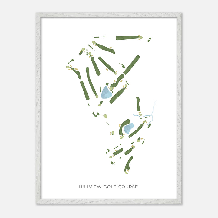 Print of Hillview Golf Course Modern Map