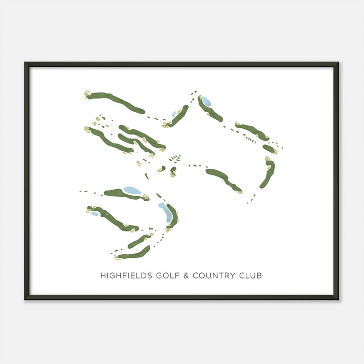 Print of Highfields Golf & Country Club Modern Map