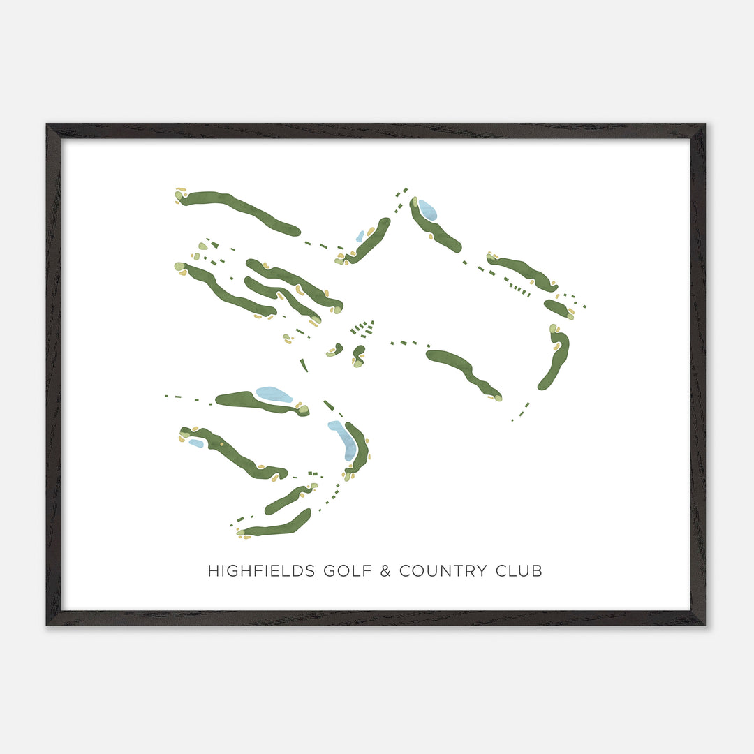 Print of Highfields Golf & Country Club Modern Map