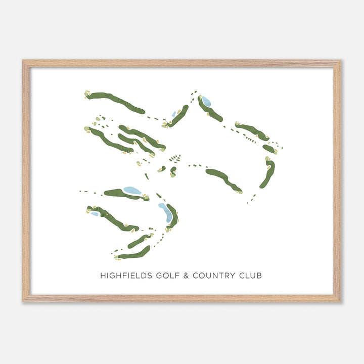 Print of Highfields Golf & Country Club Modern Map