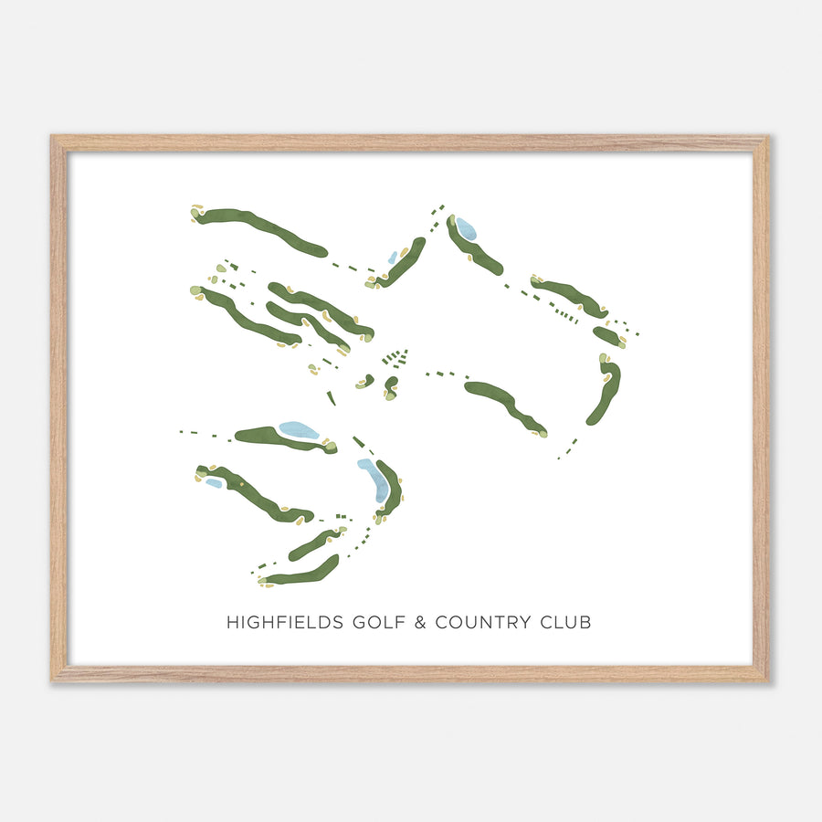 Print of Highfields Golf & Country Club Modern Map