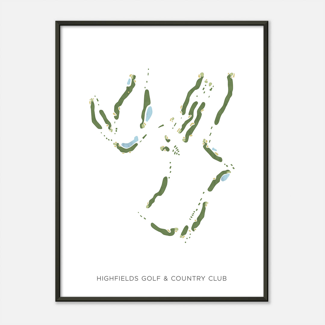 Print of Highfields Golf & Country Club Modern Map