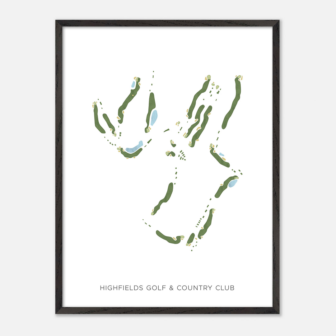 Print of Highfields Golf & Country Club Modern Map
