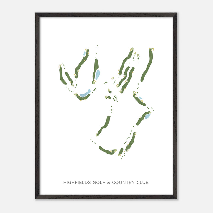 Print of Highfields Golf & Country Club Modern Map