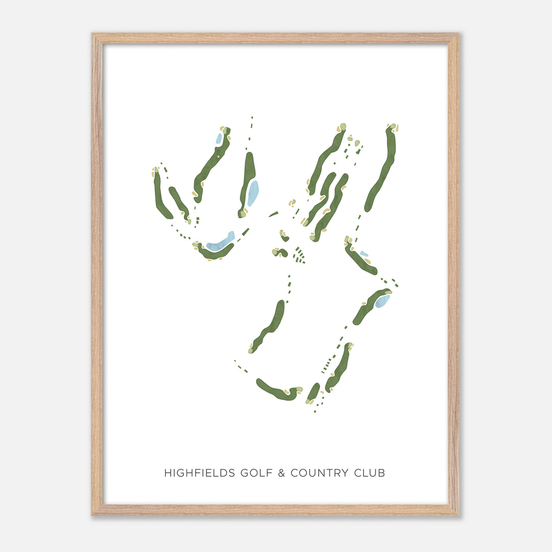 Print of Highfields Golf & Country Club Modern Map