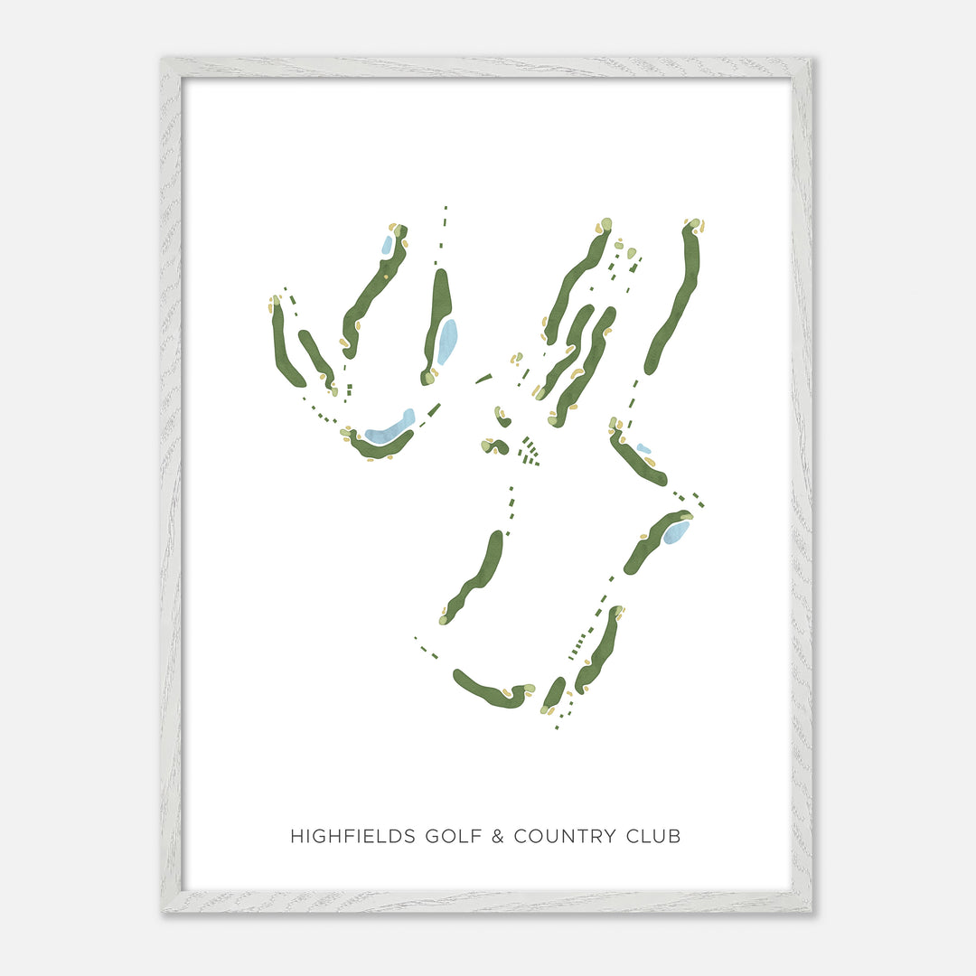 Print of Highfields Golf & Country Club Modern Map
