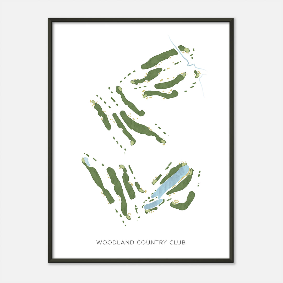 Print of Woodland Country Club Modern Map